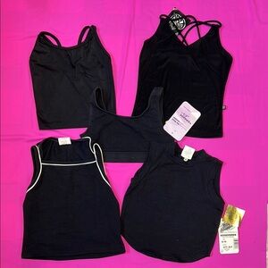 5 Premium Dancewear Tops Girls M 8-10. New :)